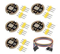 INMP441 Omnidirectional I2S Microphone Module, High Precision MEMS Low Power Digital Output Sensor Board for ESP32 Audio DIY Projects, with 20CM/7.8" Female to Male Dupont Cable Kit (5)