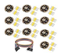 INMP441 Omnidirectional I2S Microphone Module, High Precision MEMS Low Power Digital Output Sensor Board for ESP32 Audio DIY Projects, with 20CM/7.8" Female to Male Dupont Cable Kit (10)
