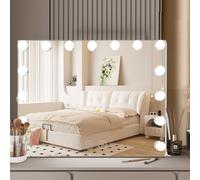 INMTFEI 15 Dimmable Bulbs Hollywood Vanity Mirror 3 Colour LED Touch Screen in White INMTFEI White