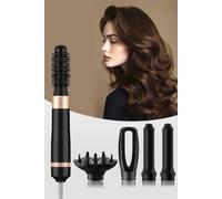 Inmtfei 5 In 1 Hot Air Brush Dryer Interchangeable Heads Black Gold Black Gold One Size
