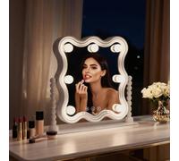 Inmtfei Beauty Cute Led Makeup Mirror 34X29Cm Touch Control 3 Color Dimming In White White One Size
