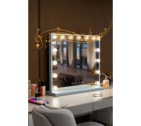 INMTFEI Bluetooth Hollywood Vanity Mirror with 15 dimmable LED Bulbs, 3 lighting modes in White INMTFEI White