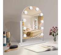 INMTFEI Hollywood Arch LED Vanity Mirror, 30x40cm Makeup Mirror with 10 Dimmable Bulbs, 3 Light Modes, 360° Rotation, Touch Screen & Memory, Perfect for Dressing Table, Bedroom & Beauty Studio