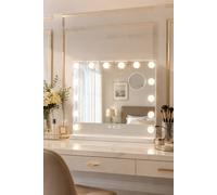 INMTFEI Hollywood LED Makeup Mirror 10X Magnifying Lighted Vanity Mirror in White INMTFEI White