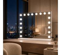Large Hollywood Led Vanity Mirror 80X60Cm 18 Led Lights Touch Control 10X Magnifying Makeup Mirror