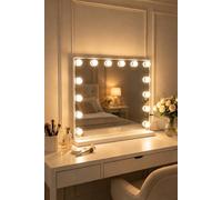 INMTFEI Hollywood LED Vanity Mirror with 3 Color Light Stepless Dimming & 10X in White INMTFEI White