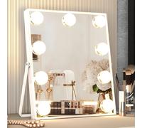 INMTFEI Hollywood LED Vanity Mirror with 9 Bulbs 3-Colour Dimmable Light Smart Touch in White INMTFEI White