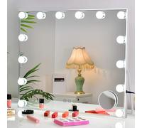INMTFEI Hollywood Lighted Makeup Mirror with 14 Dimmable Bulbs, Touch Control, 3 Color Modes, 10X Magnifier, for Daughter, Teen Girls, Women(50x40cm)