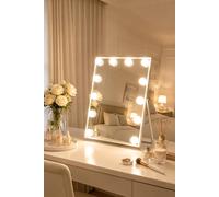 Inmtfei Hollywood Tabletop Makeup Mirror, 30X41Cm, 3 Color Modes Stepless Lights, Hand Wave Sensor Control, 360 Adjustable Stand