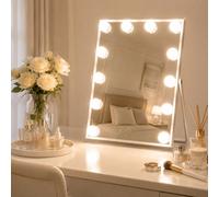 Inmtfei Hollywood Tabletop Makeup Mirror, 30X41Cm, 3 Color Modes Stepless Lights, Hand Wave Sensor Control, 360 Adjustable Stand