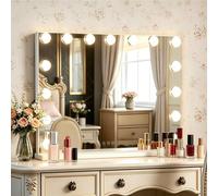 Inmtfei Hollywood Vanity Makeup Mirror, 15 Led Bulbs, 3 Colour Modes, 5X Magnifier, Usb Charging, 58X46Cm