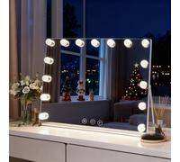INMTFEI 'Hollywood Vanity Makeup Mirror' 15 LED Bulbs 58x46cm Adjustable stand in White | Size: 58x46 cm INMTFEI White 58x46 cm