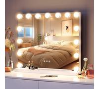 Inmtfei Hollywood Vanity Makeup Mirror 58X46Cm With 15 Led Bulbs 3 Colour Modes 5X Magnifier And Usb Charging