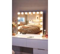 Hollywood Vanity Mirror With 13 Led Bulbs 3 Color Light Stepless Dimming& & 10X Magnifier Wall Mounted & Tabletop