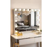 Inmtfei Hollywood Vanity Makeup Mirror, 15 Led Bulbs, 3 Colour Modes, 5X Magnifier, Usb Charging, 58X46Cm