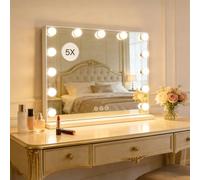 INMTFEI Hollywood Vanity Mirror with Lights, 13 LED bulbs Makeup Mirror,Touchscreen Control, 5X Magnification,Cosmetic Tabletop Mirror for Bedroom, Dressing Room, 50×40cm