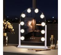 INMTFEI White Hollywood Arched Vanity Makeup Mirror with 10 Dimmable LED Bulbs 30x40cm | Size: 30x40 cm INMTFEI White 30x40 cm