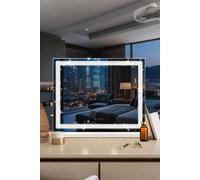 INMTFEI White Hollywood Crystal LED Vanity Makeup Mirror 3 Modes 58x46cm | Size: 58x46 cm INMTFEI White 58x46 cm