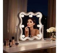 INMTFEI White Hollywood LED Vanity Makeup Mirror Touch Control 3 Color Dimming INMTFEI White