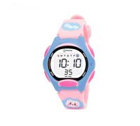 INN Children's Watch with Alarm, Stopwatch and Light, Waterproof 30 Metres, Flexible Silicone Strap, Watch for Boys or Girls, pink, Modern