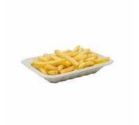Inn Supplies UK - 125x Dispo White Bagasse Sugarcane Chip Tray 7x5 - Compostable Sugarcane Tray, Biodegradable, Food Tray. (125 pack)