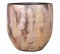 INNA-Glas Ceramic flower pot AETIOS, colour gradient, gold-brown, 16 cm, Ø 17 cm - Planter