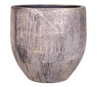 INNA-Glas Ceramic flower pot AETIOS, gold-brown, 16 cm, Ø 17 cm