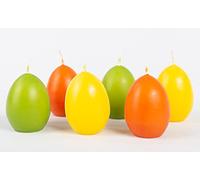 INNA-Glas Easter Egg Candles LEONITA, Yellow-Orange-Green, 6cm, 4,5cm, 7h