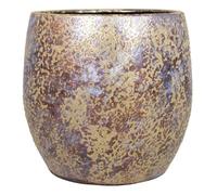 INNA-Glas Vintage plant pot MAGO made of ceramics, gold, 31 cm, Ø 34 cm