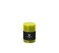 INNA-Glas Wax candle AURORA, apple green, 10cm, Ø6,8cm, 42h - Made in Germany - Pillar candle
