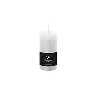 INNA-Glas Wax candle AURORA, white, 12cm, Ø5,8cm, 42h - Made in Germany - Pillar candle