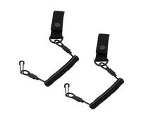 INNAL 2-PCS Nylon Tactical Spring Lanyard - Anti Lost Retractable Sling Keychain for Camping, Climbing, Hiking & Outdoor Living