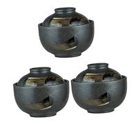 INNAL 3pcs Bowls Bowl Nest Restaurant Pudding Kitchen Rice kitchen sils Ceramic Steaming Cuisine Cup Japanese Noodle Cereal Tableware with Egg Serving Stew Steel Lid Custard Onion Steam