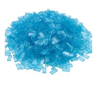 INNAL Pack of 1000 Classic Bulk Building Blocks, Flat Stones, Blue Bricks Bulk Flat Stones, Transparent Light Blue, 1 x 2 Tiles, Transparent Stones for Children from 3 Years, Compatible with Large
