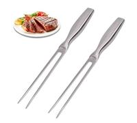 INNAL Pack of 2 Portable Meat Forks Stainless Steel Length 27 cm Carving Fork Straight Classic Style Grill Fork Made of Rustproof Dishwasher Safe for Grill Kitchen Turkey Roasting Fruits Dinner