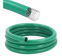 Innconee 15 ft x 3" ID Suction Hose Heavy Duty Green PVC Suction Water Hose for Water Transfer, 90psi Max Pressure