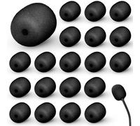 Innconee 20 Pcs 2x15 mm Mini Size Headset Windscreen Microphone Foam Cover Small Lapel Mic Sponge Pop Filter Replacement for Hole Ear-hook Other Headset Microphones((Black)