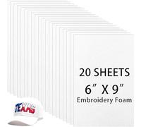 Innconee 20 Pcs 3mm Embroidery Foam EVA Foam Sheets for 3D Embroidery Arts and Crafts, DIY Projects, Hand Sewing, Quilting, Hats, Cosplay Costumes, Pillows(White,6 x 9 Inch)