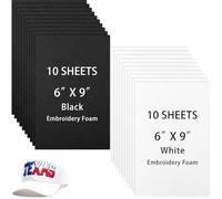 Innconee 20 Pcs 3mm Embroidery Foam EVA Foam Sheets for 3D Embroidery Arts and Crafts, DIY Projects, Hand Sewing, Quilting, Hats, Cosplay Costumes, Pillows(White, Black,6 x 9 Inch)