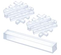 Innconee 200 Pcs 1/4" X 1/4" X 2" Clear Setting Blocks for Glass Clear Plastic Setting Blocks for Mirrors Bathroom Shower Bulk Mounting Room Kitchen Window Spacer Set Construction Shim