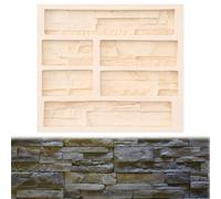Innconee 21.5x20 Inch Concrete Stone Veneer Rubber Mold 3 Size Brick Texture, Reusable Textured Mold for DIY Concrete Plaster Cement, Reusable Flexible Form for Wall Fireplace Patio