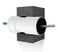 Innconee 3" ID Cable Pass Through Wall Port Fits 4.9" - 7" Wall Thickness Provides White Solid Channel Pass Cables from One Side of Barrier to The Other