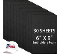 Innconee 30 Pcs Embroidery Puffy Foam 6 x 9 Inch 3mm EVA Foam Sheets for 3D Embroidery Crafts and Arts, Hand Sewing, DIY Projects, Cosplay Costumes, Quilting, Hats, Pillows, Bags (Black)