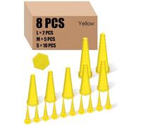 Innconee Hydraulic Oil Service Plugs Large Medium Small Sizes Multi Pack Rubber Drip Proof Hose Plugs Industrial Hydraulic Kit for Irrigation, 3 Sizes(17 Pcs,Yellow)