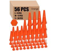 Innconee Hydraulic Oil Service Plugs Large Medium Small Sizes Multi Pack Rubber Drip Proof Hose Plugs Industrial Hydraulic Kit for Irrigation, 3 Sizes (56 Pcs,Orange)