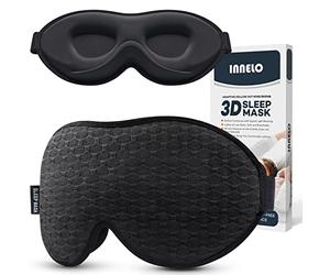 INNELO Sleep Mask 100% Blackout for Men Women, 3D Contoured Zero Pressure