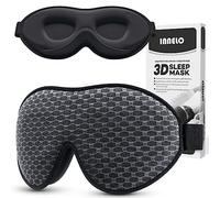 INNELO Sleep Mask 100% Blackout for Men Women, 3D Contoured Zero Pressure Eye Mask for Sleeping with Ice Silk Lining, Soft Comfort Sleeping Mask for Shift Work, Business Trips, Insomnia,Grey