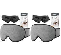 INNELO Sleep Mask, Ultra Soft Breathable Eye Mask for Side Sleeping with Adjustable Strap, Comfortable Wearing, 3D Sleeping Mask for Men, Women for Travel, Shift Work, Nap Sleeping, Grey (Pack of 2)