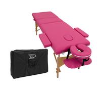 Inner Bliss Portable Massage Table 3 Section Folding Adjustable Therapy Spa Bed in Dark Pink Inner Bliss Dark Pink