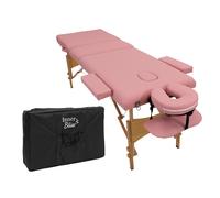 Inner Bliss Portable Massage Table 3 Section Folding Adjustable Therapy Spa Bed in Light Pink Inner Bliss Light Pink
